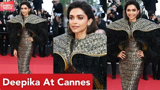 Cannes 2022: Deepika Padukone Brings Drama & Elegance At Red Carpet In Gold-Black Louis Vuitton gown