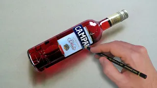 Campari Bottle 3D Drawing 🍹