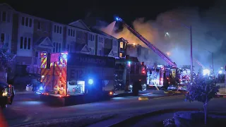 Massive fire rips through Hamilton townhomes