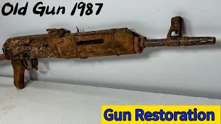 Old 8MM semi automatic Rifle (Old Gun restoration 1987) Ak47 style 8MM Mauser Rifle Gun Restoration