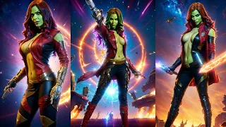 [4K] Gamora of Guardians of the Galaxy posterize | Ai art look book