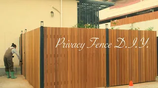 A pretty fence has been created / wooden fence / making a gate