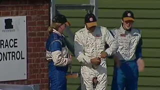 Young Lewis Hamilton and Susie Wolff celebrating their Podium