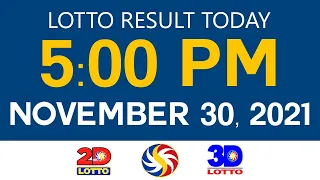Lotto Results Today November 30 2021 5pm Ez2 Swertres 2D 3D 6D 6/42 6/49 6/58 PCSO