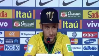 neymar jr llorando  (barcelona vs juventus - ultimo partido en santos- conferencia de prensa)
