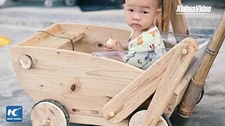 Veteran carpenter's handcrafted wooden toys go viral online