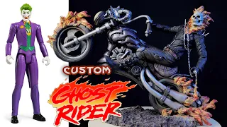 Custom Ghost Rider with base Joker | Ghost Rider sculpture with his motorcycle | Escultura Timelapse