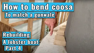 Fiberglassing in the walls of the cabin. -bending the Coosa to match the curve of the gunwale-