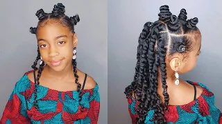 Cute Bantu knots & Twists- Protective hairstyle for Girls BlueBerryBliss Collection