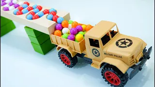 Marble Run Race, HABA Slope. Military model cars and dump trucks # 21