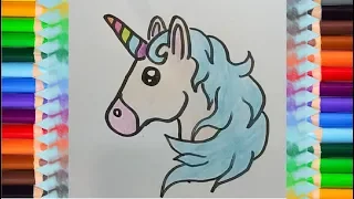 How To Draw a Unicorn Emoji easy for beginners