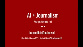 Journalist's Toolbox: Writing Prompts for AI