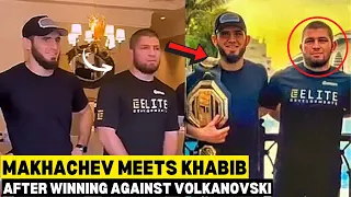 Islam Makhachev Meets Khabib Nurmagomedov In Dagestan After Winning Against Volkanovski