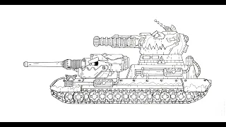 How To Draw Cartoon Tank Hybrid ElectroTrager - Cartoons About Tanks
