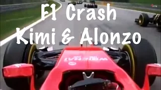 F1 Kimi Alonso Crash footage 2015 Austrian