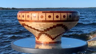 Segmented Birch, Mahogany and Pear Bowl | Segment Skål #29 | Woodturning