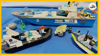 LEGO police toys chase a villain who escapes Prison Island - 레고 경찰, 감옥섬 장난감 만화