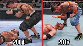 The Evolution Of John Cena Five Knuckle Shuffle ( Smackdown vs RAW To WWE 2K18 )