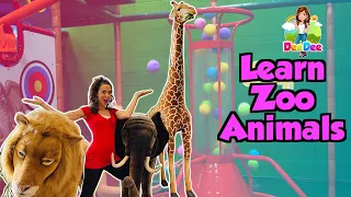 Learn Zoo Animals for Kids | Pretend Play at Indoor playground