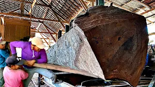 How to Saw a Big Bayur Tree into Beams for Your House: A Tough Woodworking Challenge