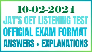 OET LISTENING TEST 10.02.2024 #oet #oetexam #oetnursing #oetlisteningtest