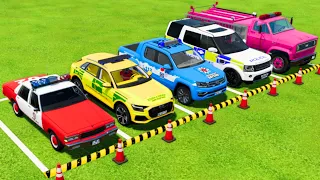 CHEVROLET, AUDI, VOLKSWAGEN, RANGE ROVER POLICE CARS & AMBULANCE EMERGENCY TRANSPORTING ! FS22