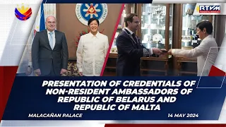 Presentation of Credentials of Non-Resident Ambassadors: Republic of Belarus and Republic of Malta