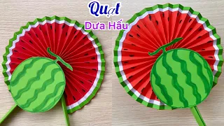 Cách làm quạt dưa hấu bằng giấy