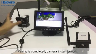 How to pair the Haloview wireless backup camera MC7101 2 with 2 cameras