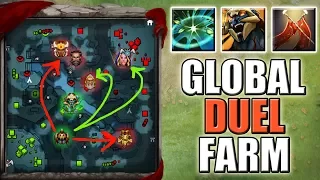 Global Duel Damage Farm [Furion TP + Duel + Huskar Passive] Dota 2 Ability Draft