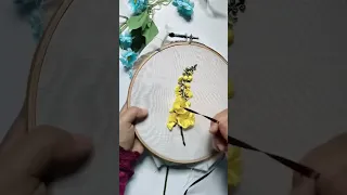 Delphinium Flower Ribbon Embroidery Tutorial
