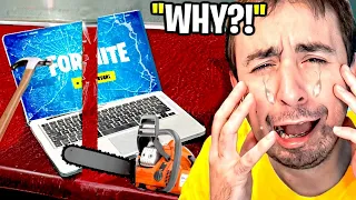 I Destroyed His Computer & Bought Him A New One!