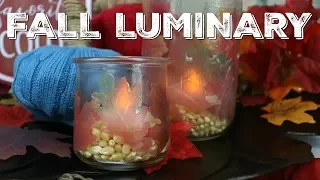 Fall Leaf Mason Jar Luminaries