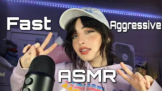ASMR | Fast & Aggressive Triggers ( Hand Sounds, Fabric Sounds, & Mouth Sounds + )