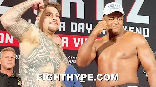 ANDY RUIZ FLEXES NEW TRIM PHYSIQUE ON LUIS ORTIZ & STARES HIM DOWN; FULL WEIGH-IN & FINAL FACE OFF