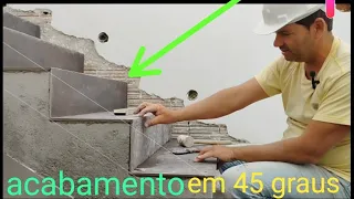 como instalar porcelanato na escada em 45 graus