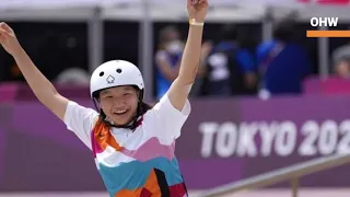 Japan's Momiji Nishiya became one of the youngest individual Olympic champions in history