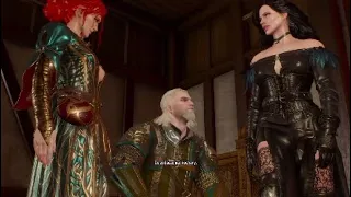 Geralt rozmawia z Yen i Triss o tym co mu się podoba a co nie