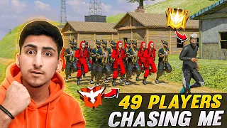 49 Noobs Chasing Me😱😍1 Vs 49 In Full Map - Free Fire India