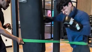 Ryan Garcia CRAZY NEW TRAINING Method in Dubai; LEVELS UP POWER for Inside Fighting