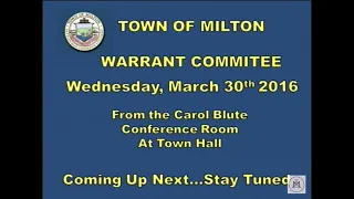 Warrant Committee - March 30th, 2016