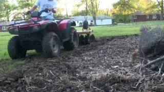 Trying discing with the four-wheeler