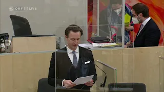 2021-01-20 129 Finanzminister Gernot Blümel (ÖVP) - Nationalratssitzung vom 20.01.2021 um 0915 Uhr