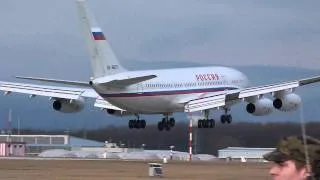 [HD] Rossiya Ilyushin IL-96 landing at Geneva/GVA/LSGG