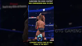 Randy Orton RKO from top rope to Rey Mysterio - Real vs WWE 2K22 #shorts #short #wwe