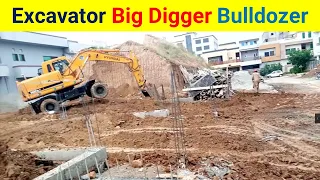 Excavator Big Digger Bulldozer Working Building New House B17 Islamabad#KMHO VLOG