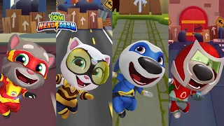 Talking Tom Hero Dash Super Tom Vs Queenbea Angela Vs Super Hank Vs Red Flame Ben Gameplay