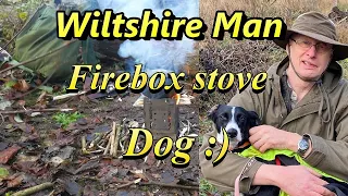 The Woods, The Dog and the Firebox stove. A day in the woods