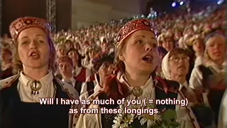 Artūrs Skrastiņš & Mass Choir - "Miglā asaro logs" ENGLISH subtitles/translation