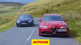 Alfa Romeo Giulia Quadrifoglio vs 2018 BMW M3 Competition Pack | Super saloon review | Autocar